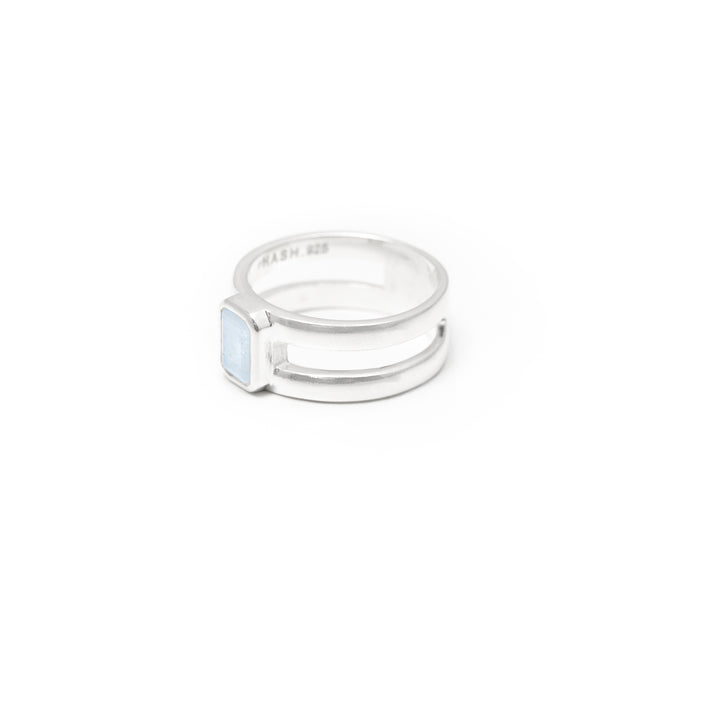 Rainbow Moonstone Rectangle ring