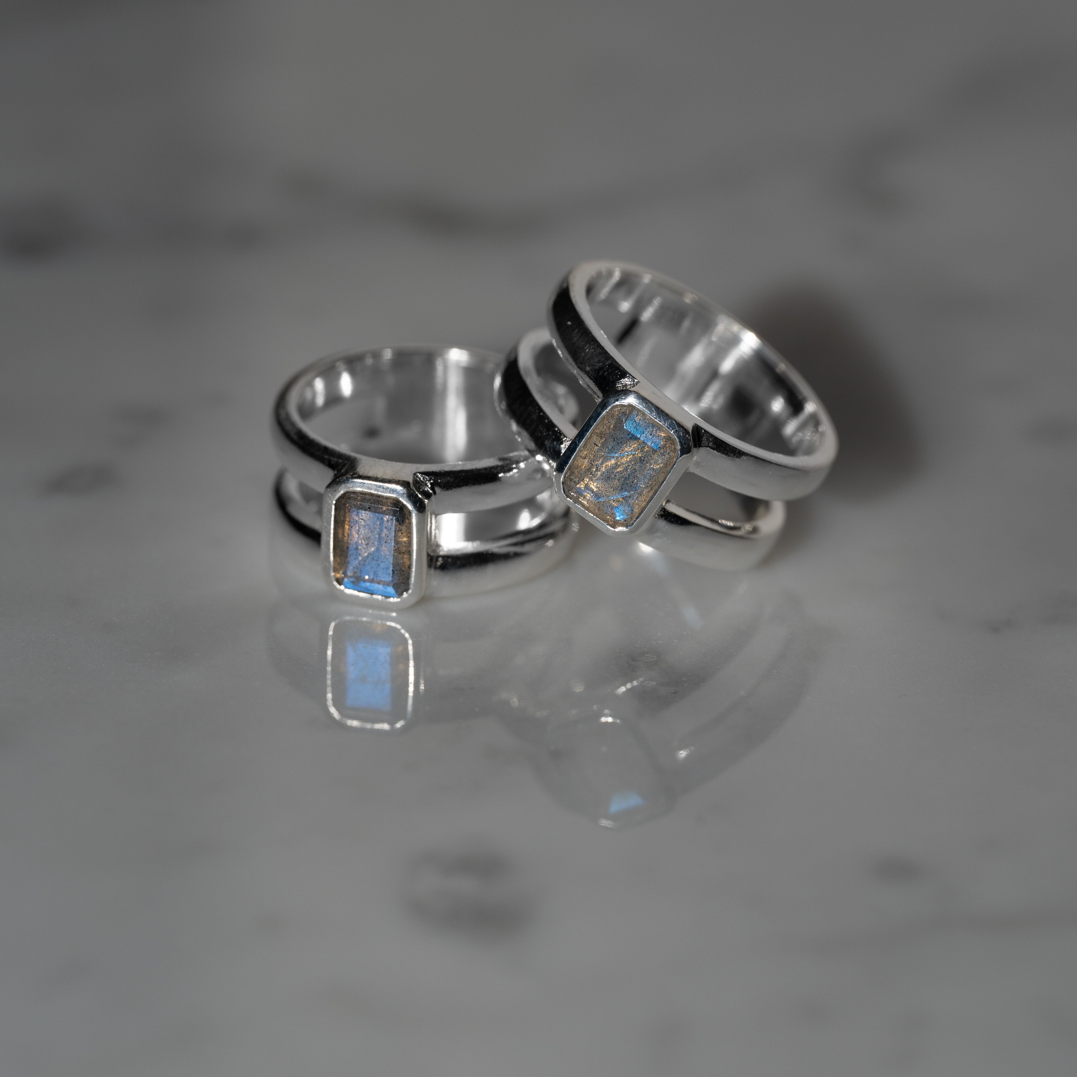 美品16号 HASH. ラブラドライト シルバーリング Labradorite square ring – HASH.