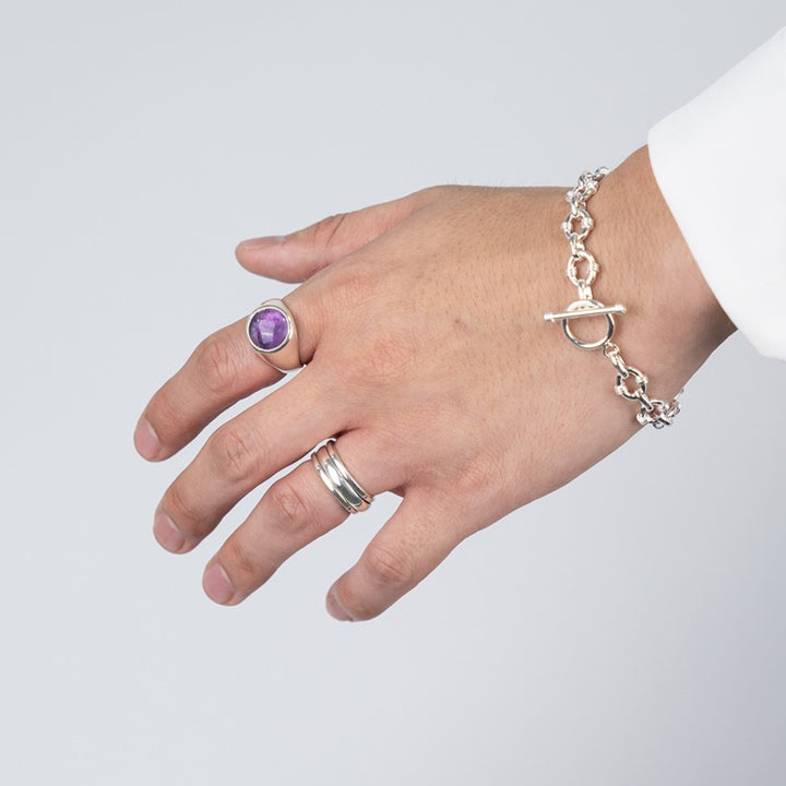 Amethyst  Round Cabochon ring