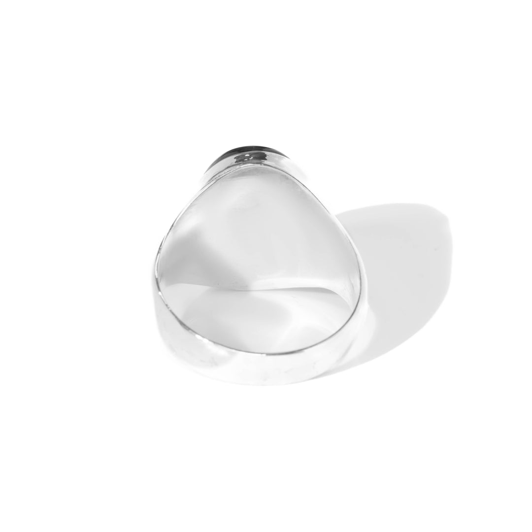Blue Tiger Eye Oval Cabochon ring