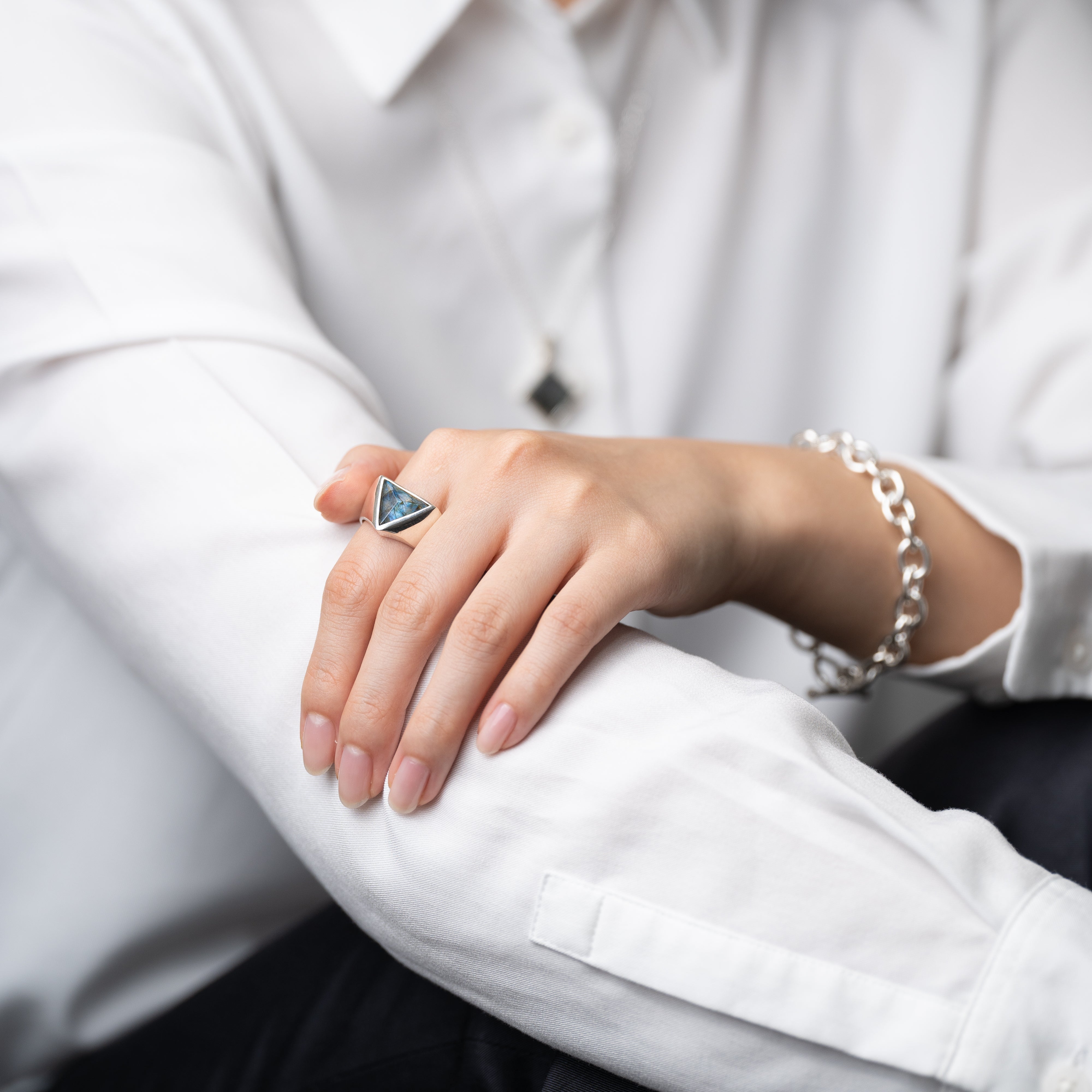 Labradorite Triangle ring – HASH.