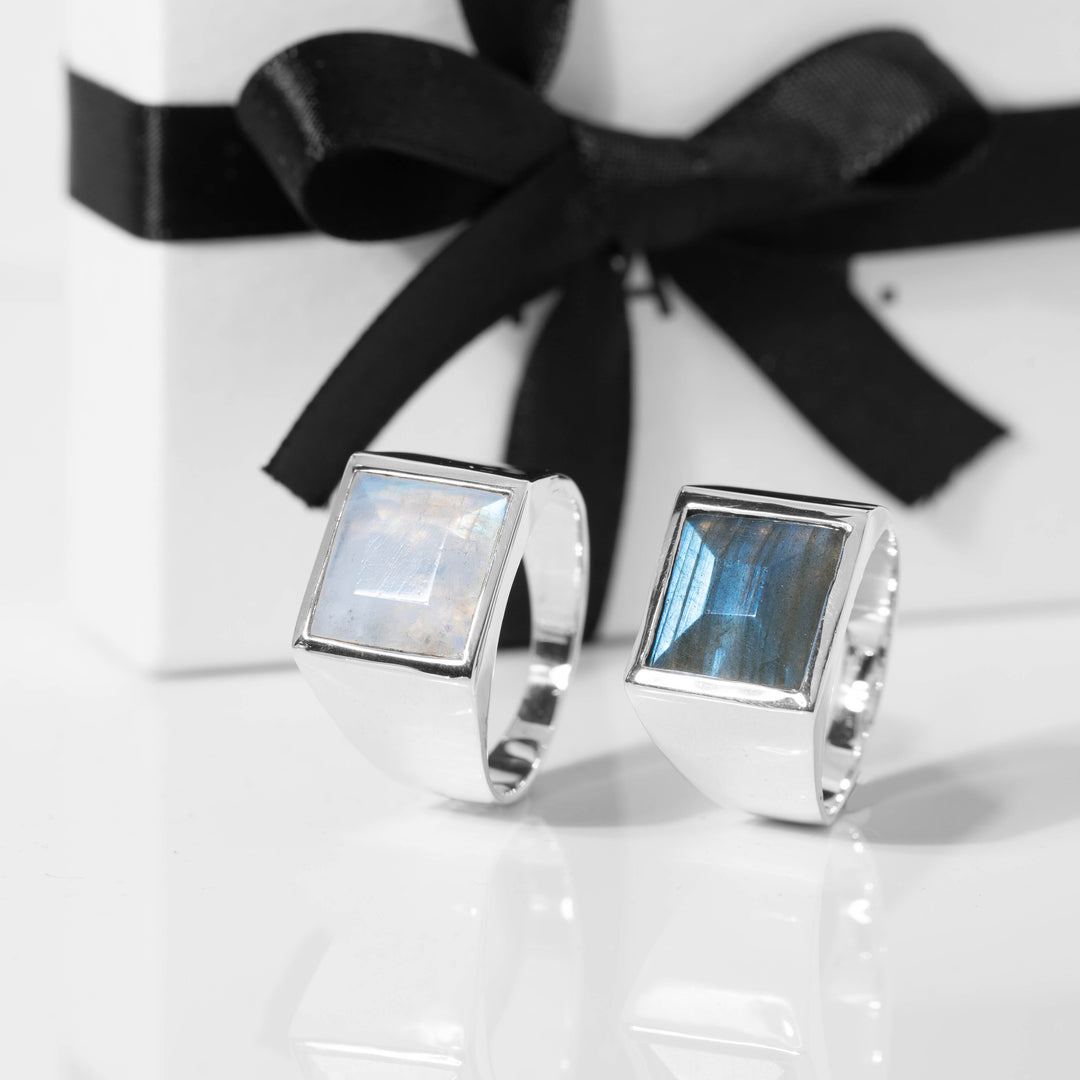 Labradorite square ring