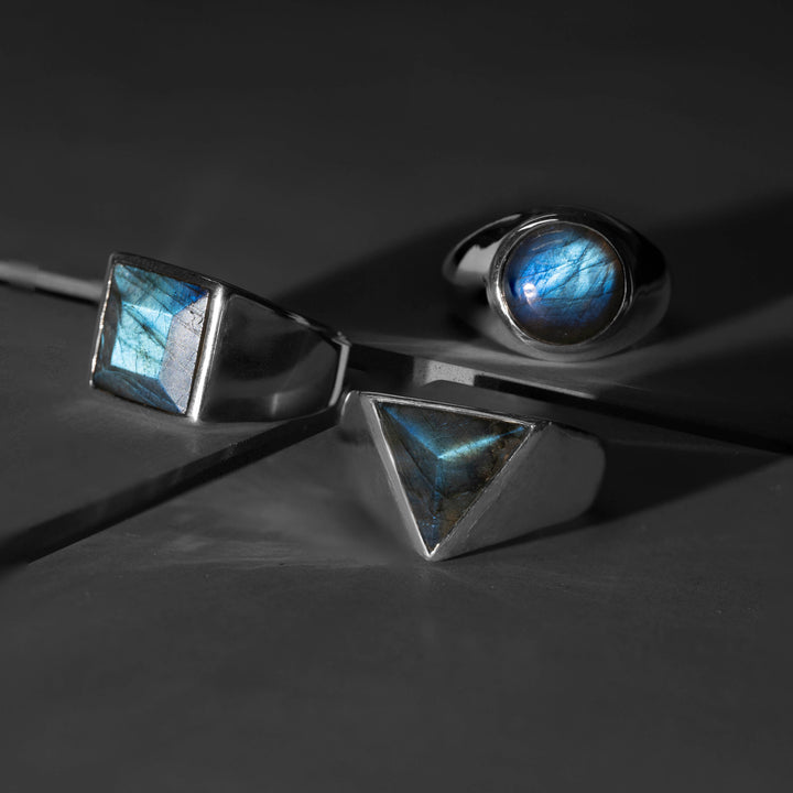 Labradorite Triangle ring