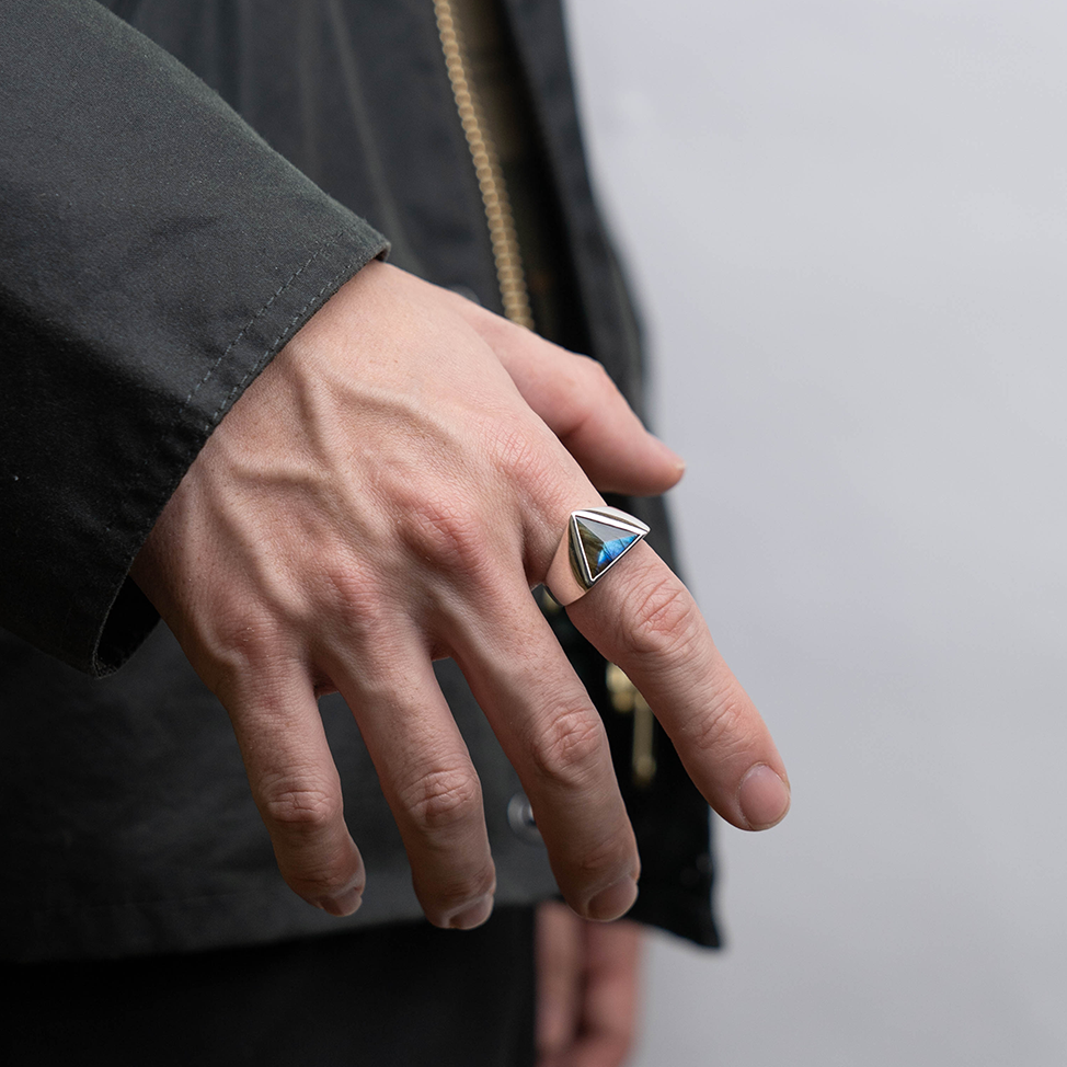 Labradorite Triangle ring