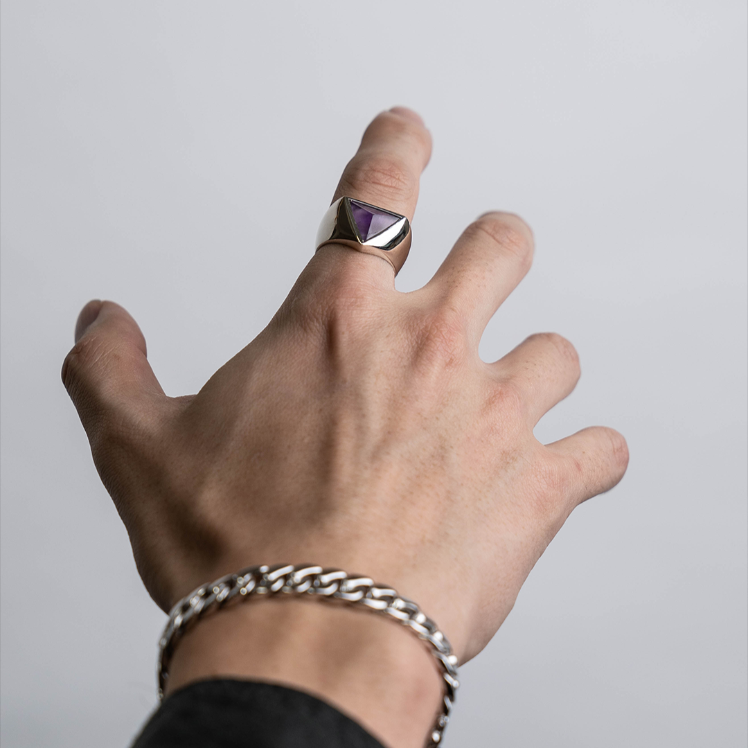 Amethyst Triangle ring
