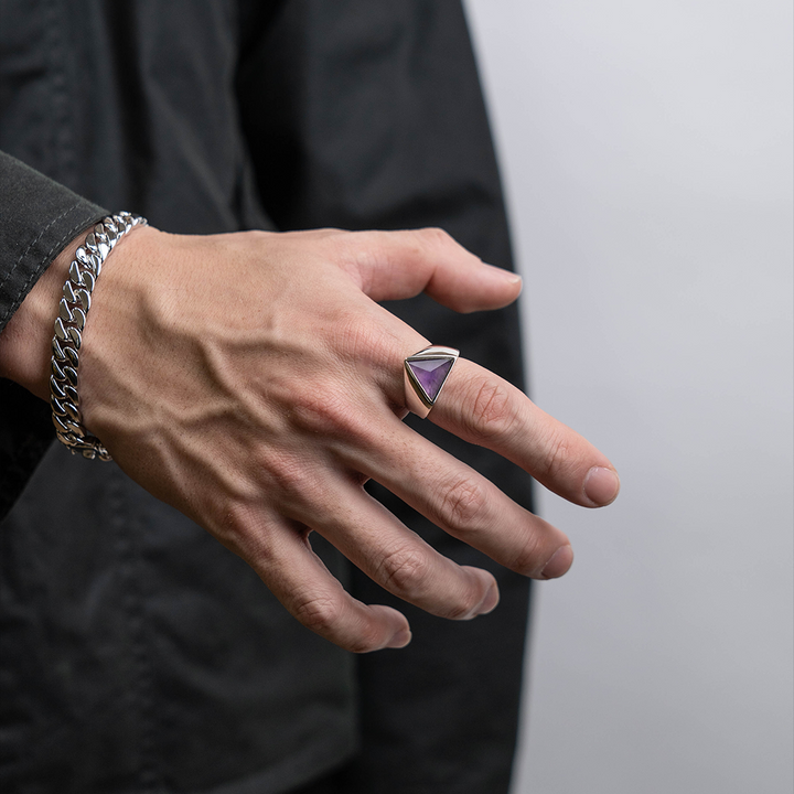 Amethyst Triangle ring