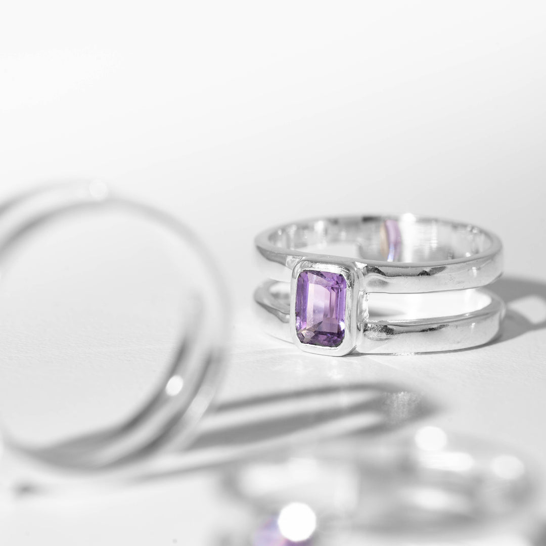 Amethyst Rectangle ring