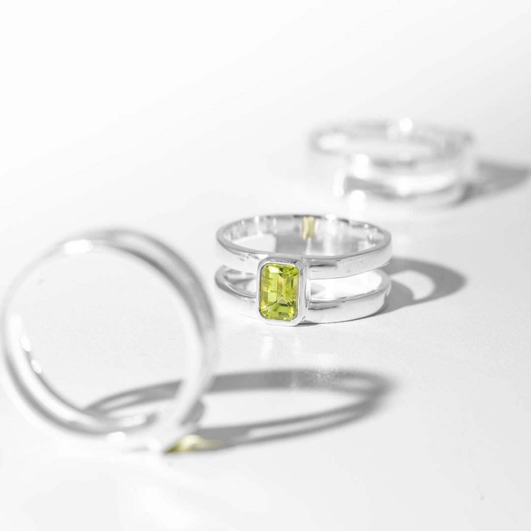 Peridot Rectangle Ring