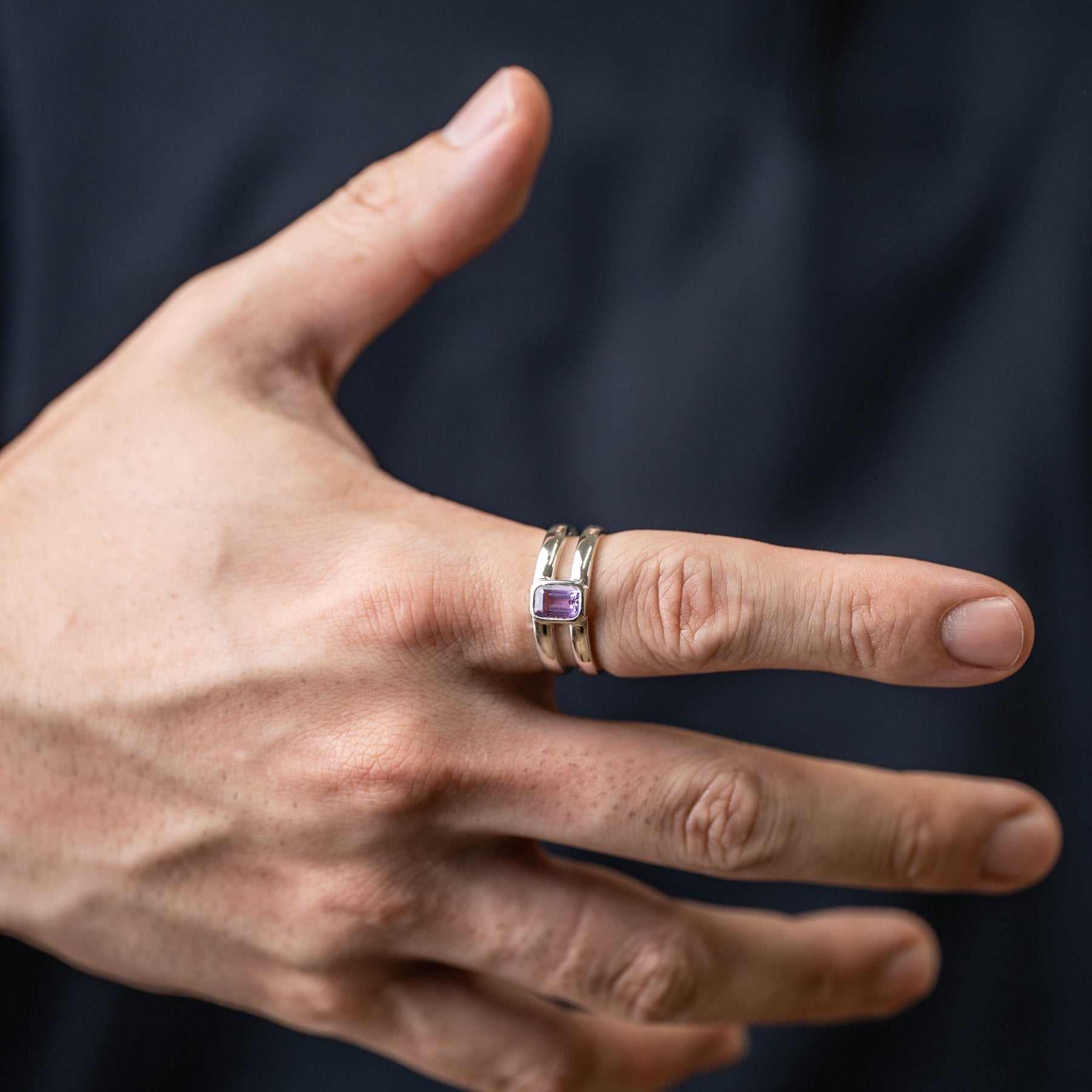 Amethyst Rectangle ring – HASH.