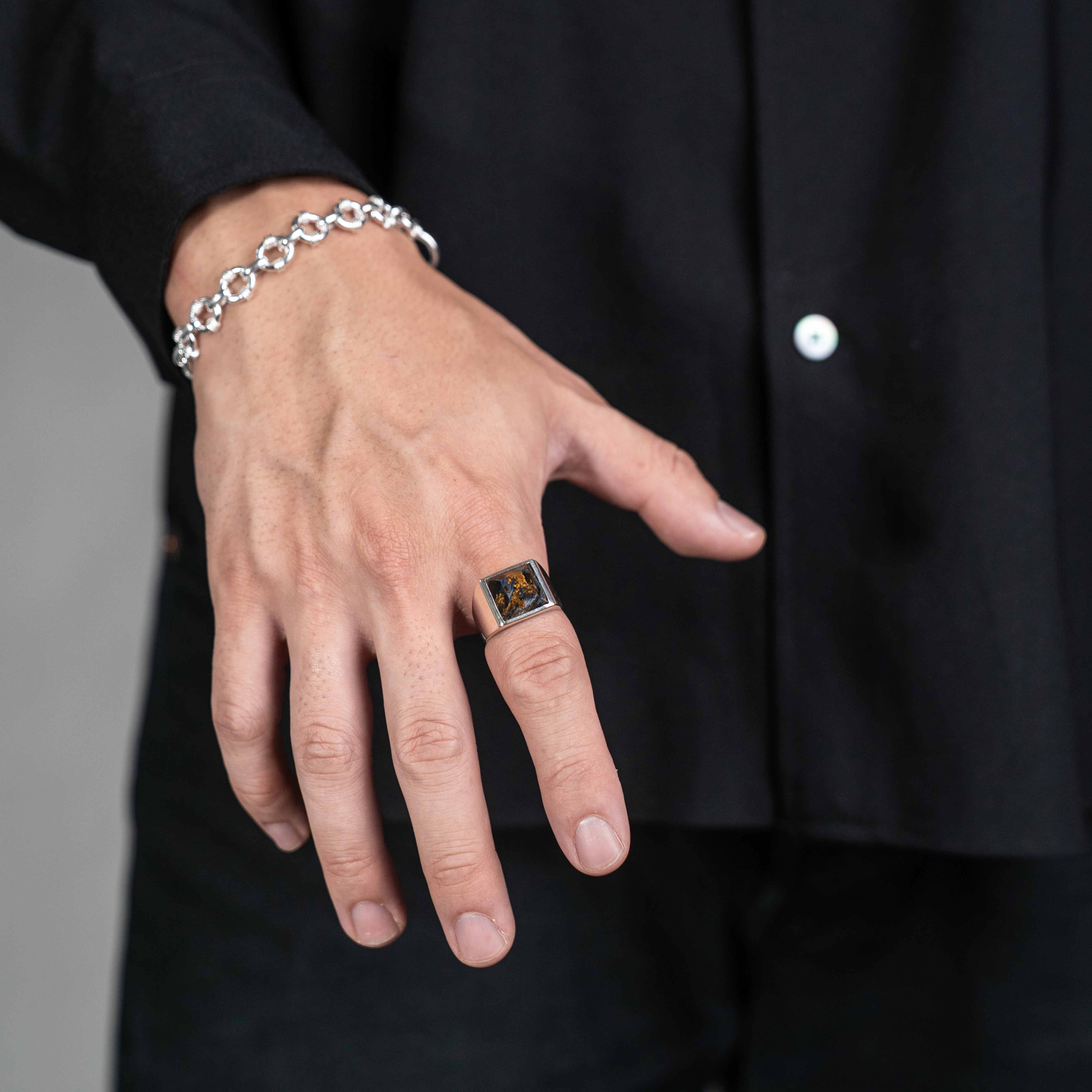 Pietersite square ring 18号-1801 – HASH.