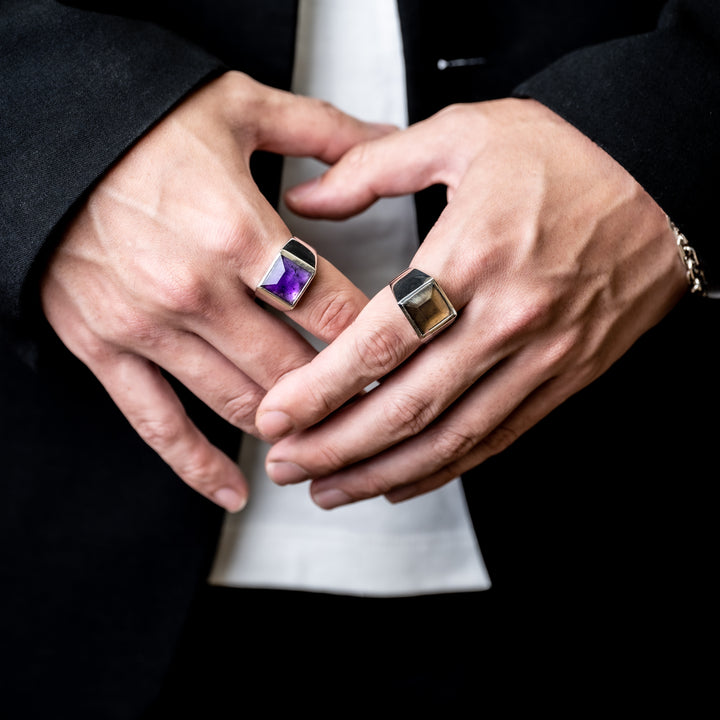 Amethyst square ring