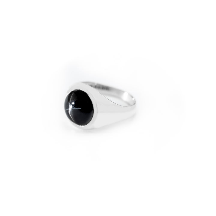 Black Star  Round Cabochon ring