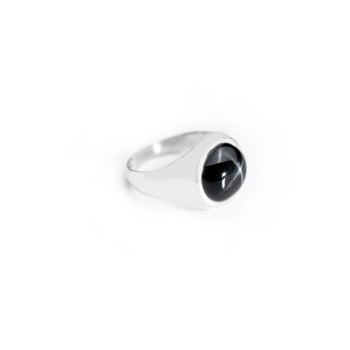 Black Star  Round Cabochon ring