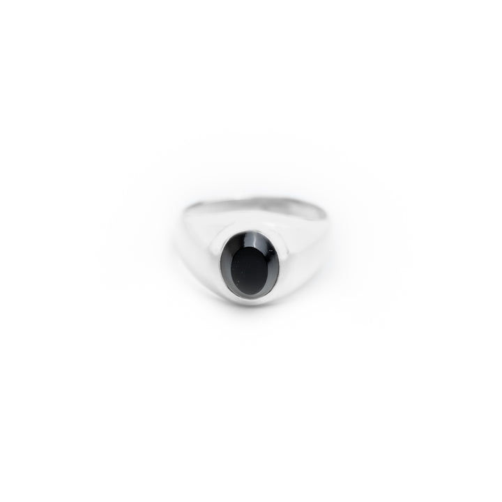 Black onyx oval cut ring