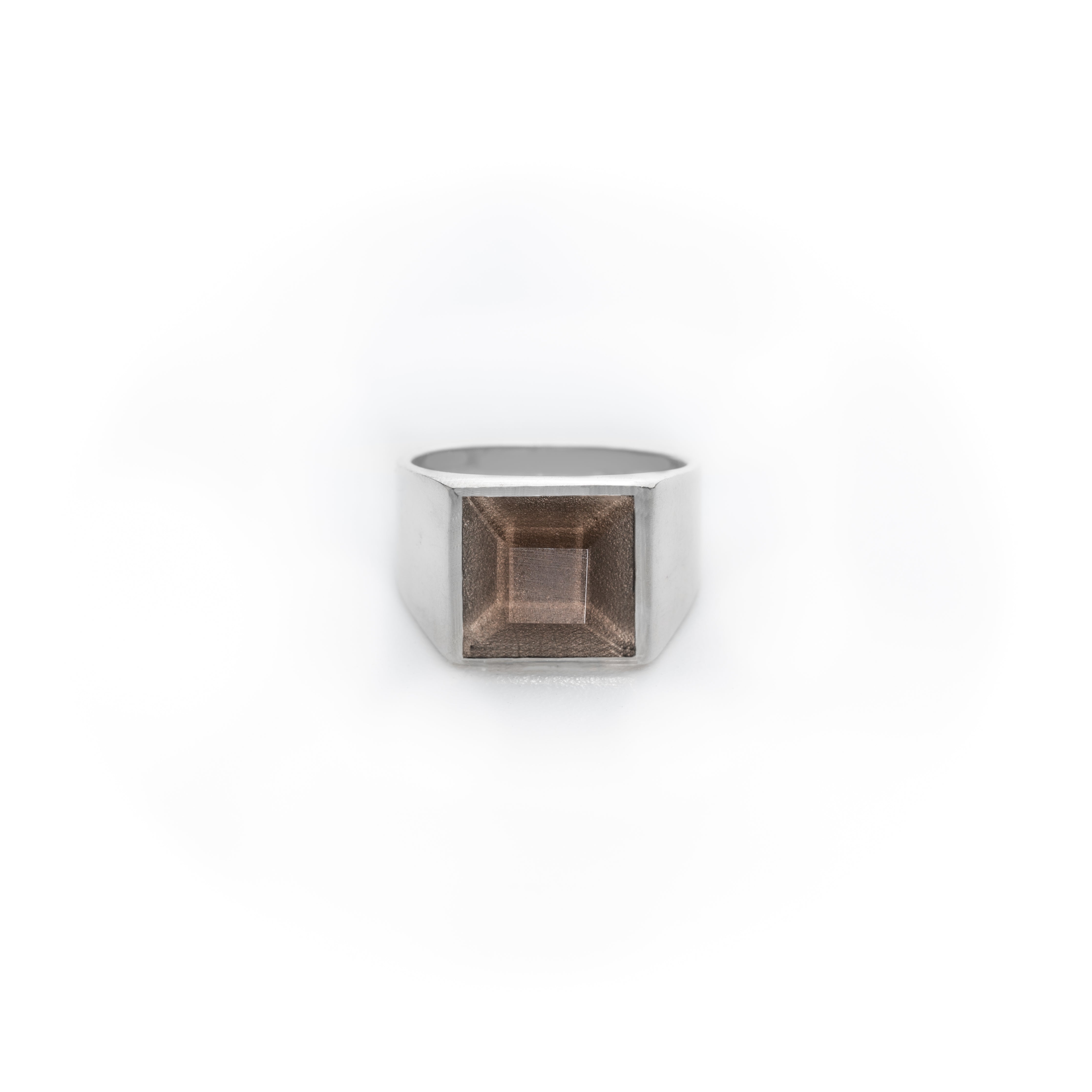 Smoky quartz square ring