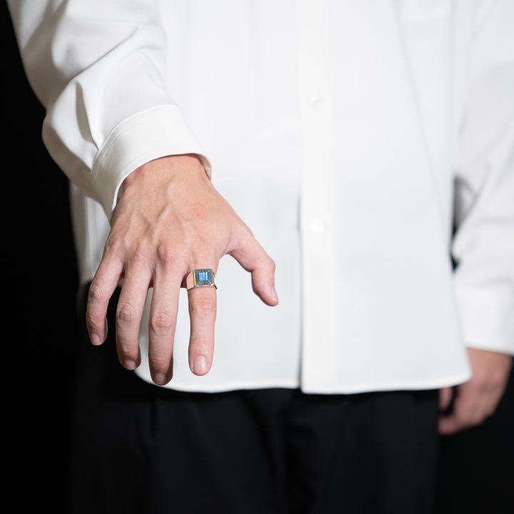 Labradorite square ring