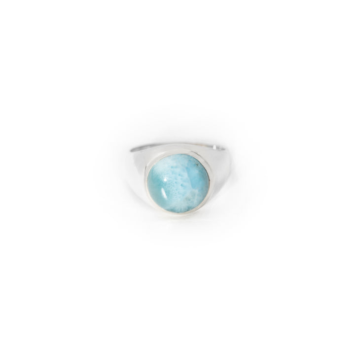 Larimar  Round Cabochon ring