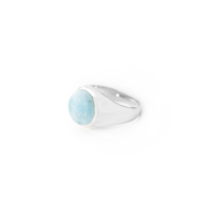 Larimar  Round Cabochon ring