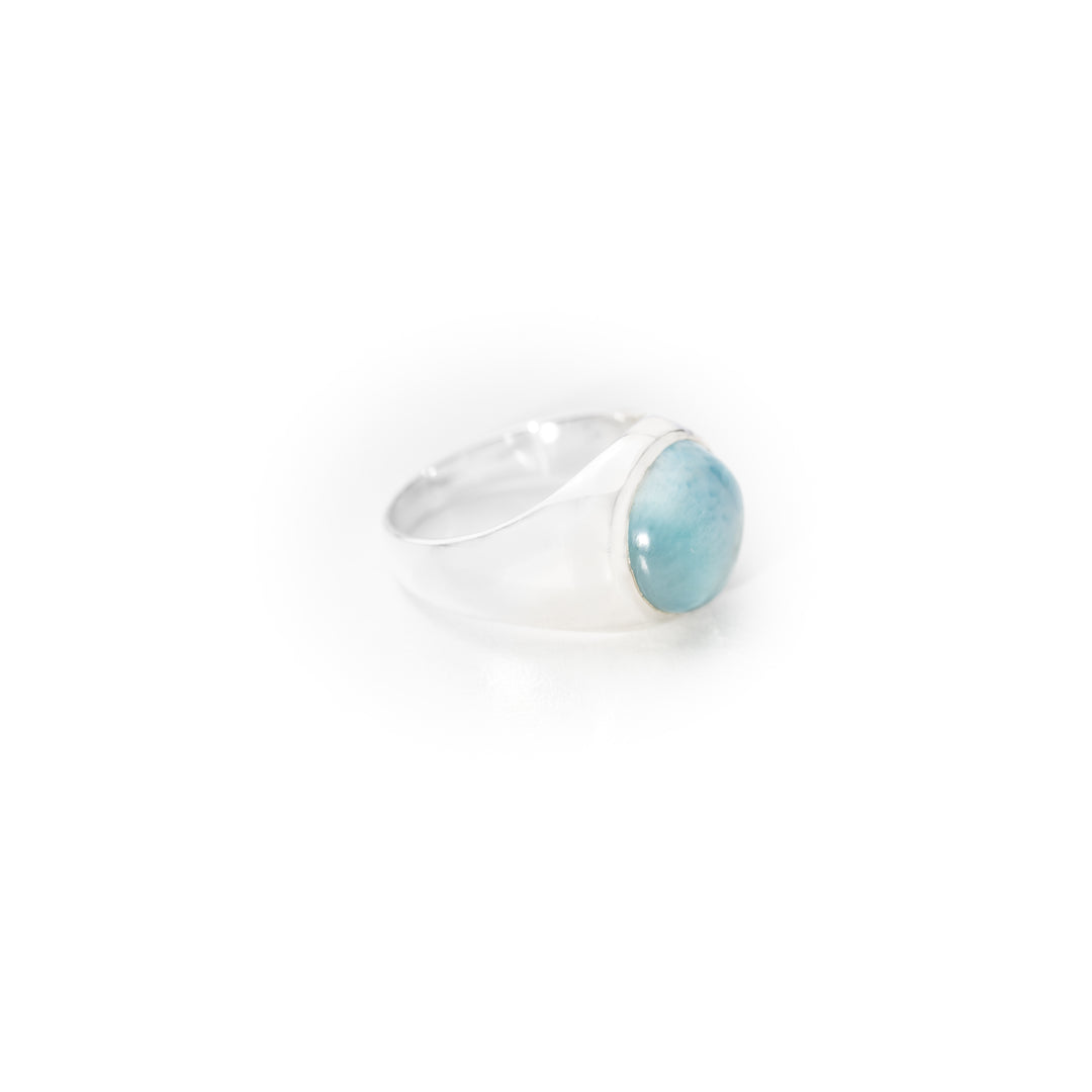 Larimar  Round Cabochon ring