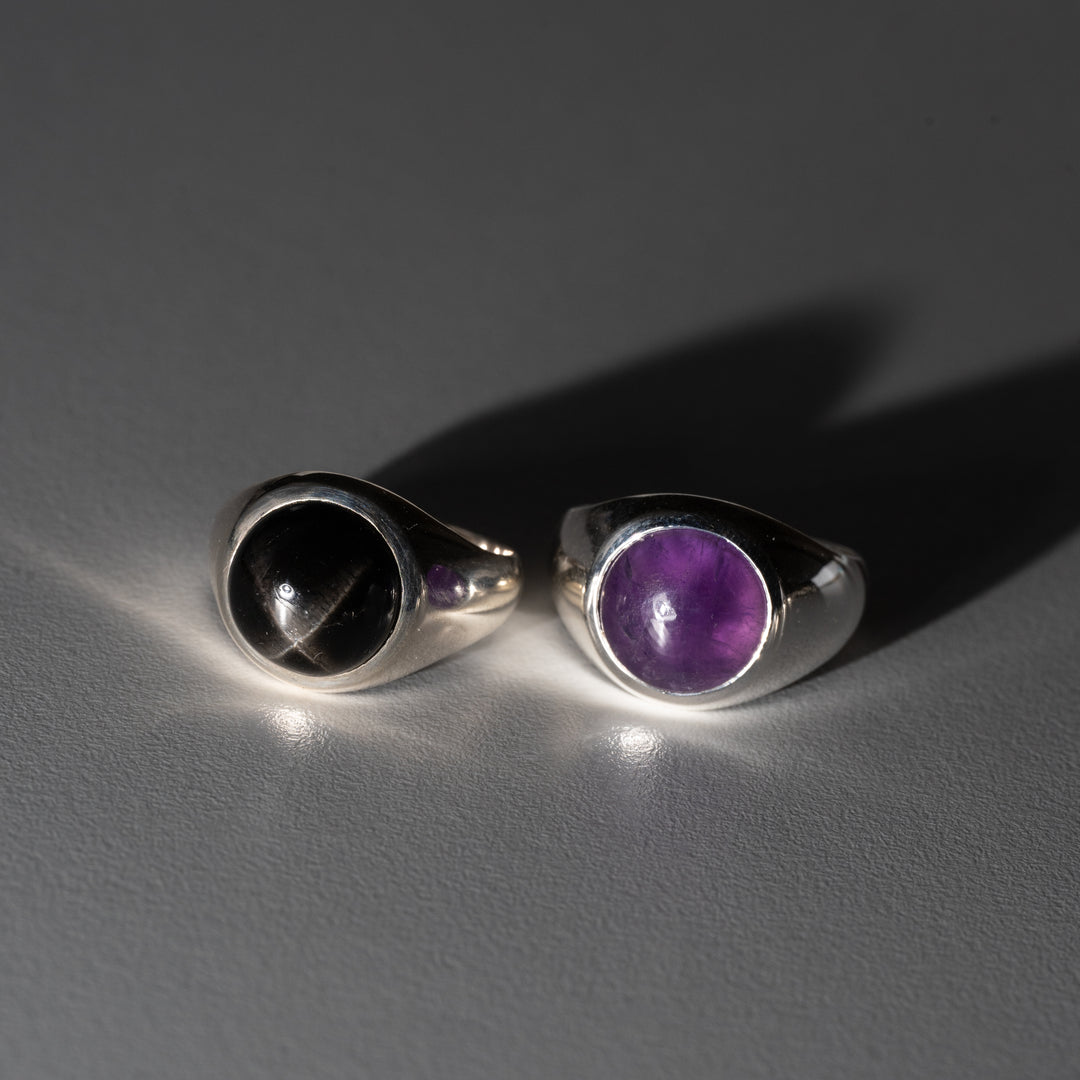 Amethyst  Round Cabochon ring