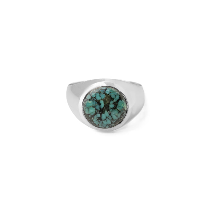 Tibetan Turquoise Round Cabochon Ring 22号-2203