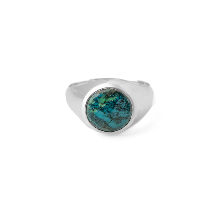 Tibetan Turquoise Round Cabochon Ring 26号-2602