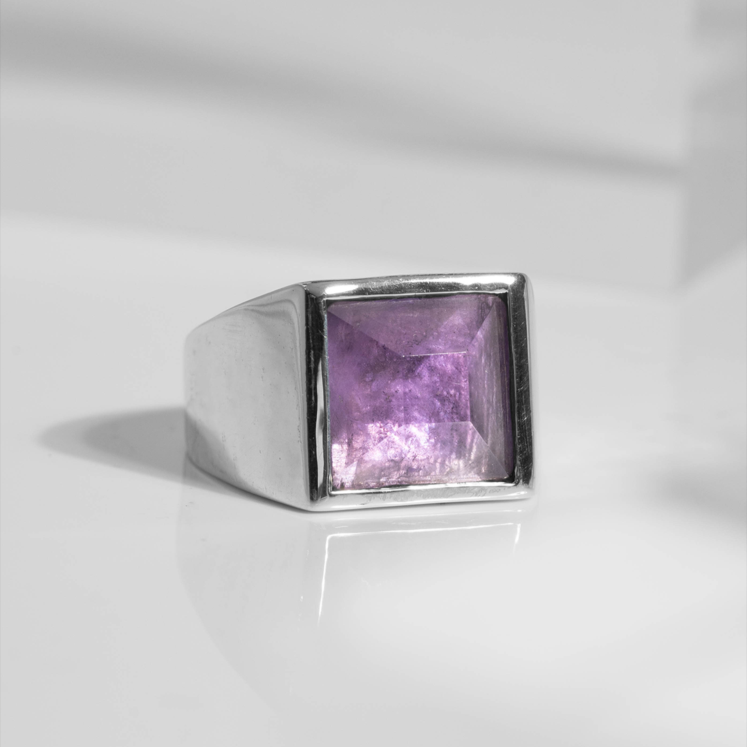 Amethyst square ring