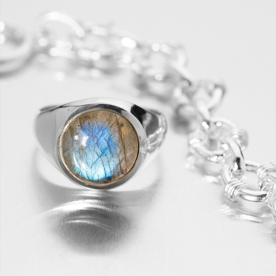 Labradorite  Round Cabochon ring