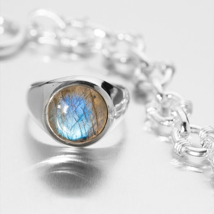 Labradorite  Round Cabochon ring