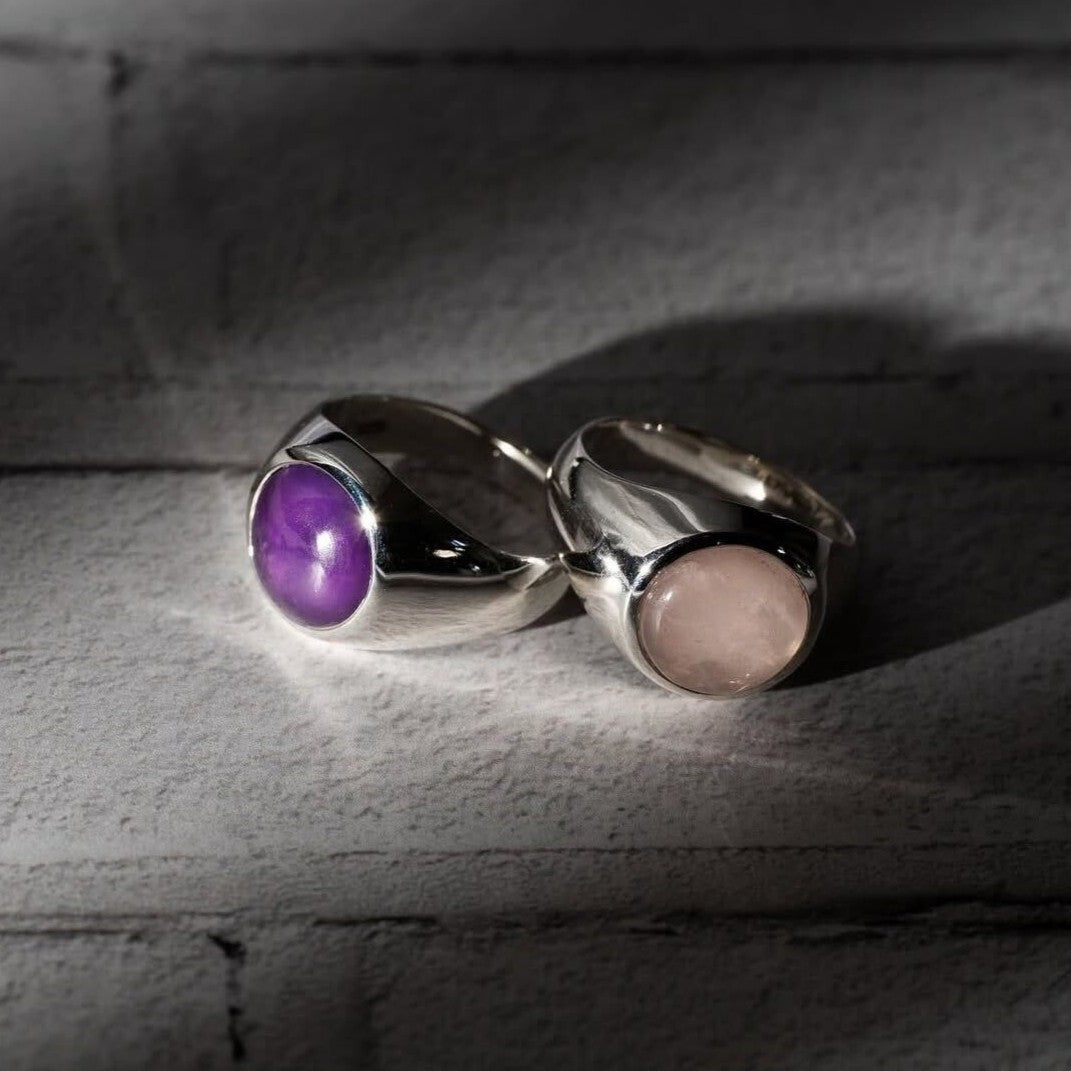 Amethyst  Round Cabochon ring