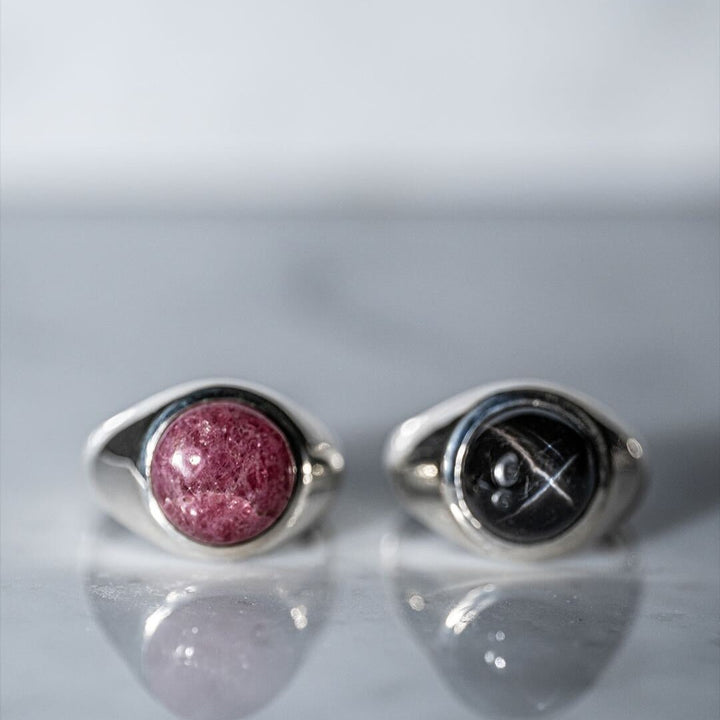 Rhodonite  Round Cabochon ring