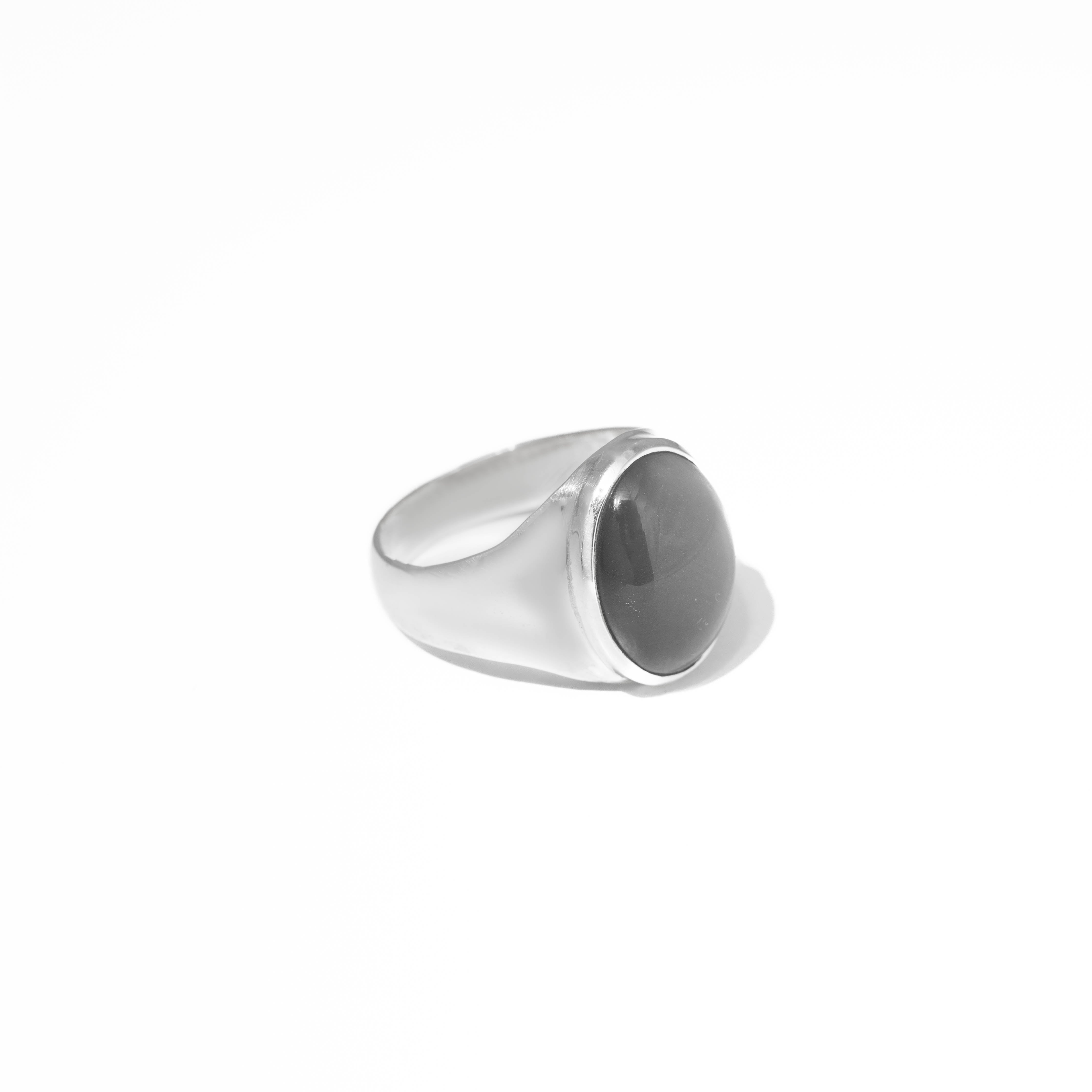 【最終値下げ】メゾンドパルスFrame stone ring_I039 Gray Moonstone Oval Cabochon ring – HASH.