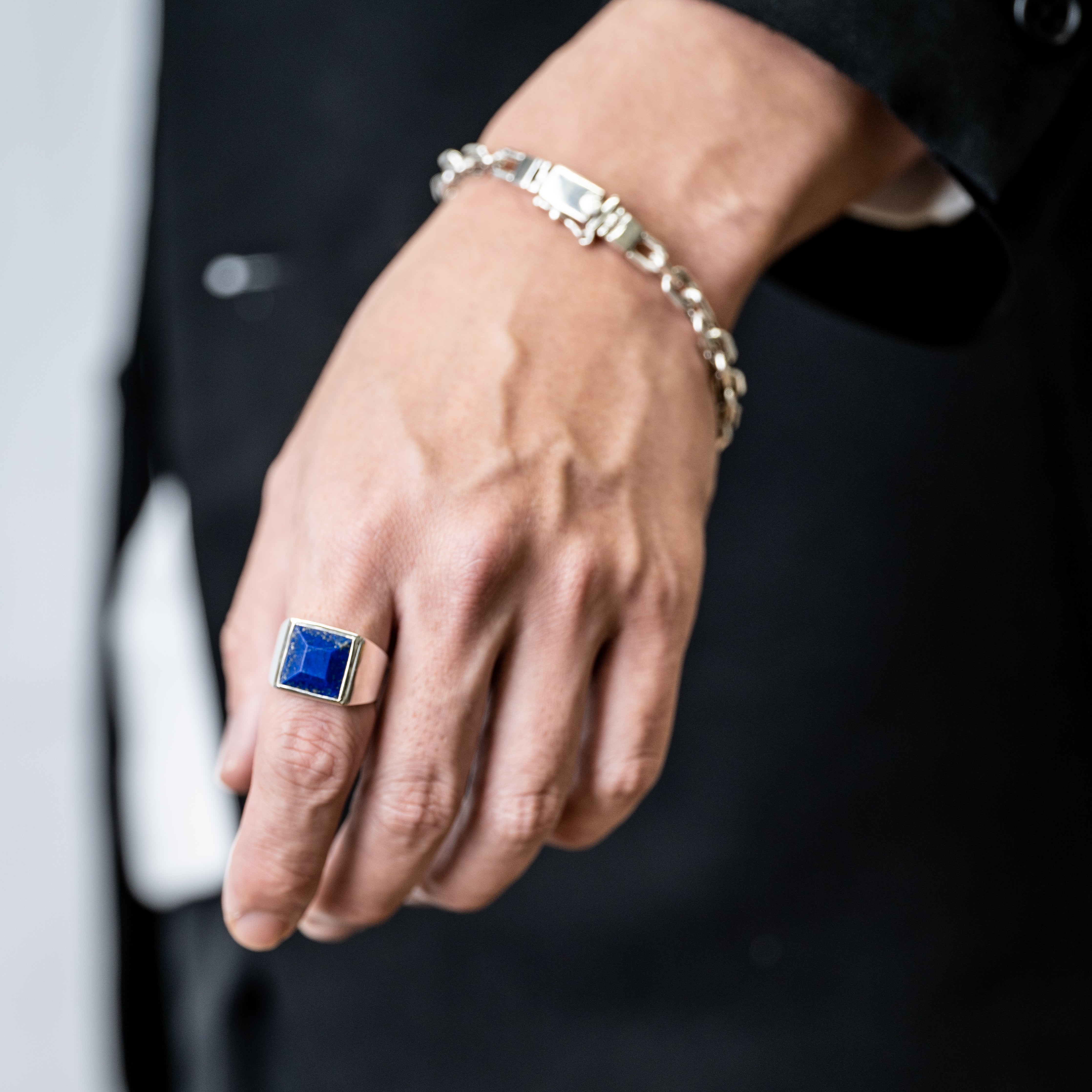 ティファニー スクエア ラピスラズリ シルバー リング ET21 中古・古着通販】TIFFANY & Co. (ティファニー) ラピスラズリ